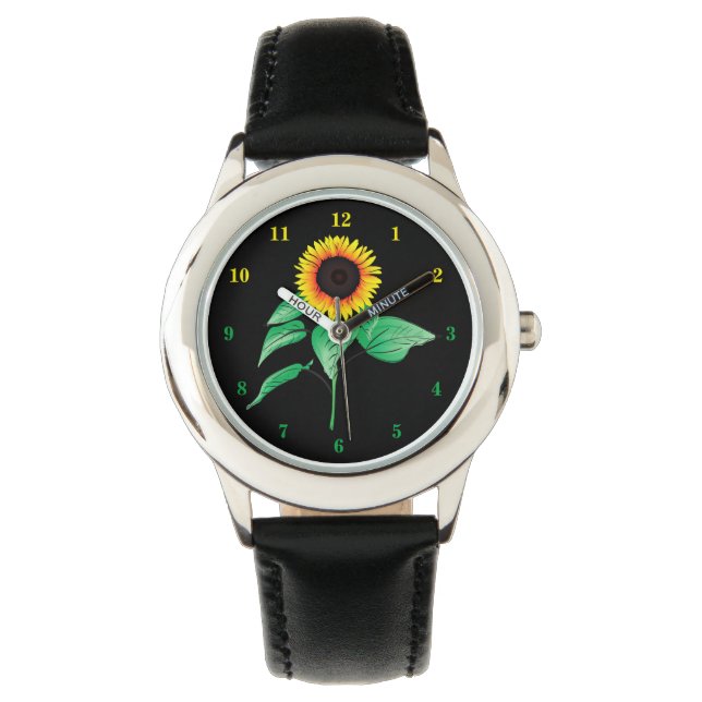 Reloj De Pulsera Observar con girasol (Anverso)