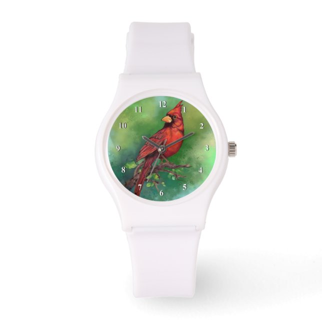 Reloj De Pulsera Observatorio de aves del cardenal rojo del norte (Anverso)