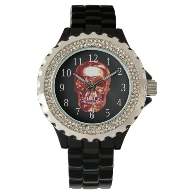 Reloj De Pulsera Observatorio de cráneo rojo cromado (Anverso)