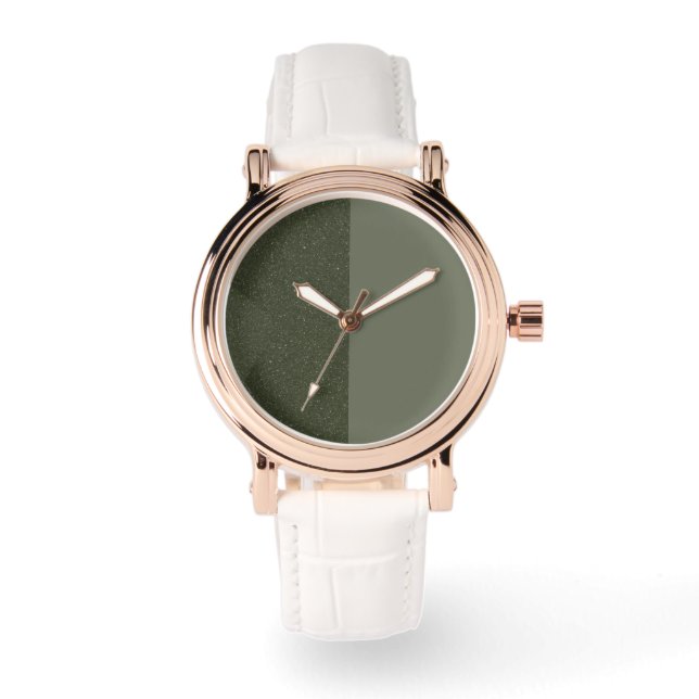 Reloj De Pulsera Observatorio de dos tonos moss verde Personalizado (Anverso)