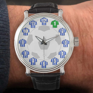 Reloj De Pulsera Observatorio de fútbol - con Camisetas a rayas azu
