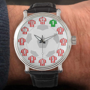 Reloj De Pulsera Observatorio de fútbol - con Camisetas de la franj