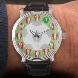 Reloj De Pulsera Observatorio de fútbol - con Camisetas de rayas ro