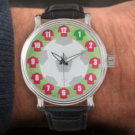 Reloj De Pulsera Observatorio de Fútbol - con Camisetas rojos