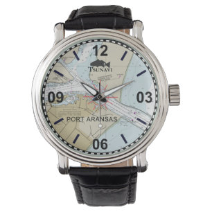 Reloj De Pulsera Observatorio de gráfico náutico de Port Aransas