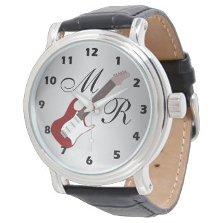 Reloj De Pulsera Observatorio de guitarra eléctrica roja
