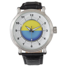Reloj De Pulsera Observatorio de la correa de cuero negro con bande