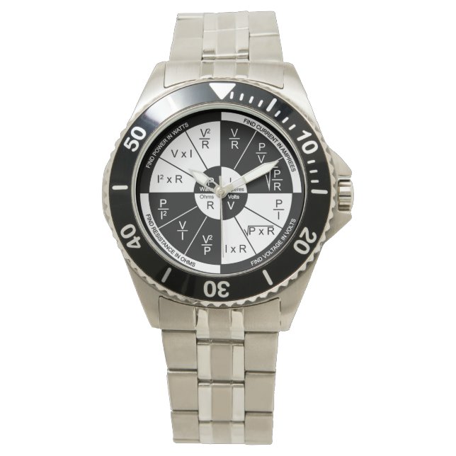 Reloj De Pulsera Observatorio de la ley de Ohm - Blanco y negro (Anverso)