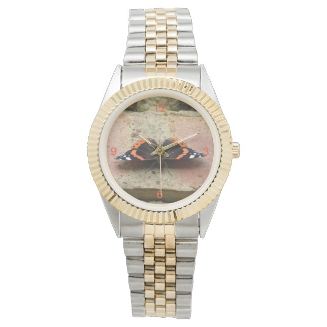 Reloj De Pulsera Observatorio de mariposa del Almirante Rojo (Anverso)