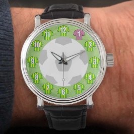 Reloj De Pulsera Observatorio del fútbol - con Camisetas verdes y a