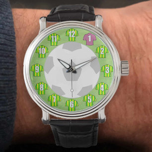 Reloj De Pulsera Observatorio del fútbol - con Camisetas verdes y a