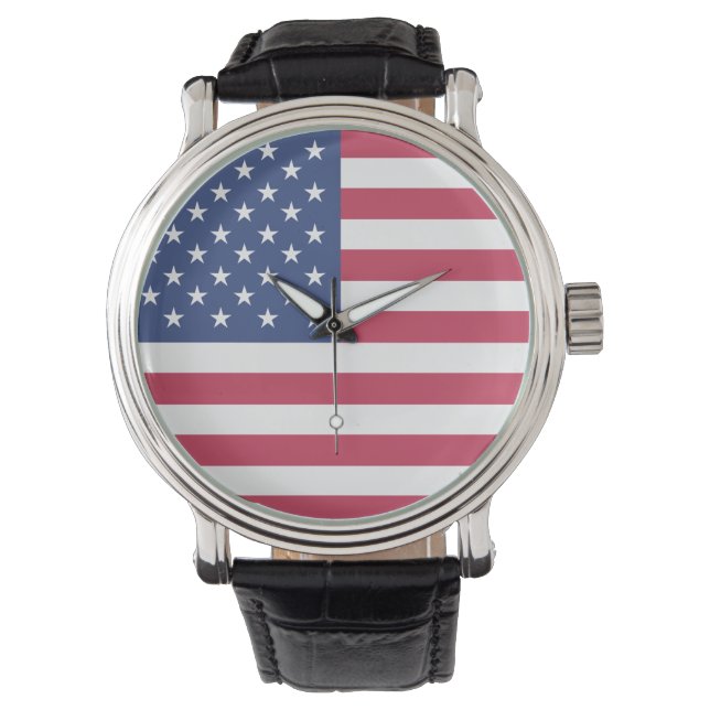 Reloj De Pulsera Observatorio masculino de la bandera estadounidens (Anverso)