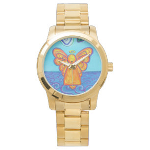Reloj De Pulsera Ocean Beach Guardian Angel Personalizado Art Watch