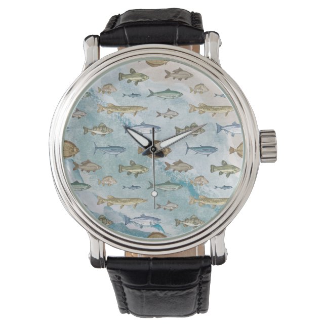 Reloj De Pulsera Océano azul Peces náuticas marinas (Anverso)