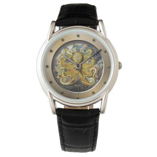 Reloj De Pulsera Octopus de bóveda submarina de Steampunk (Anverso)