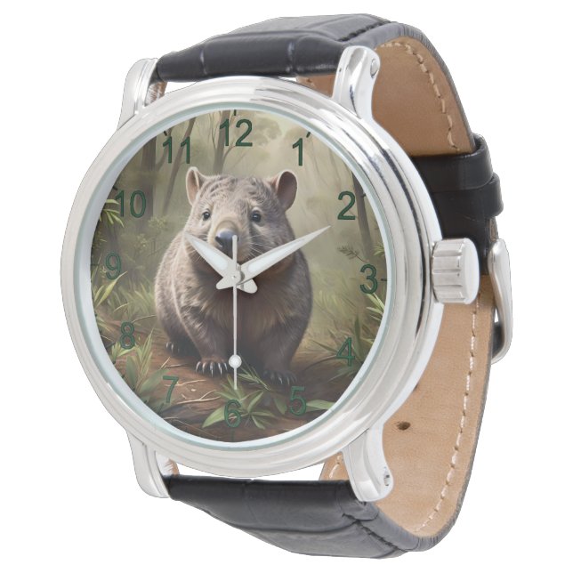 Reloj De Pulsera "Oculto en el Bush: un wombat australiano salvaje" (Angular)