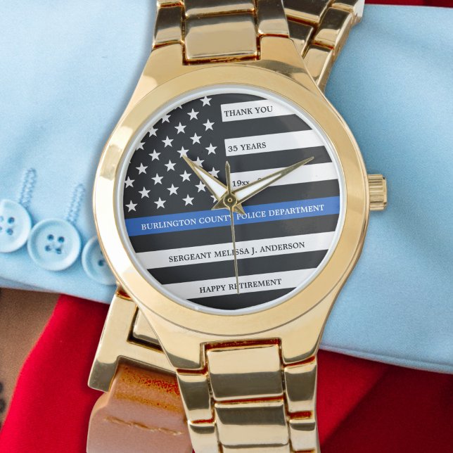 Reloj De Pulsera Oficial de policía Personalizado de Jubilación Lín (Subido por el creador)