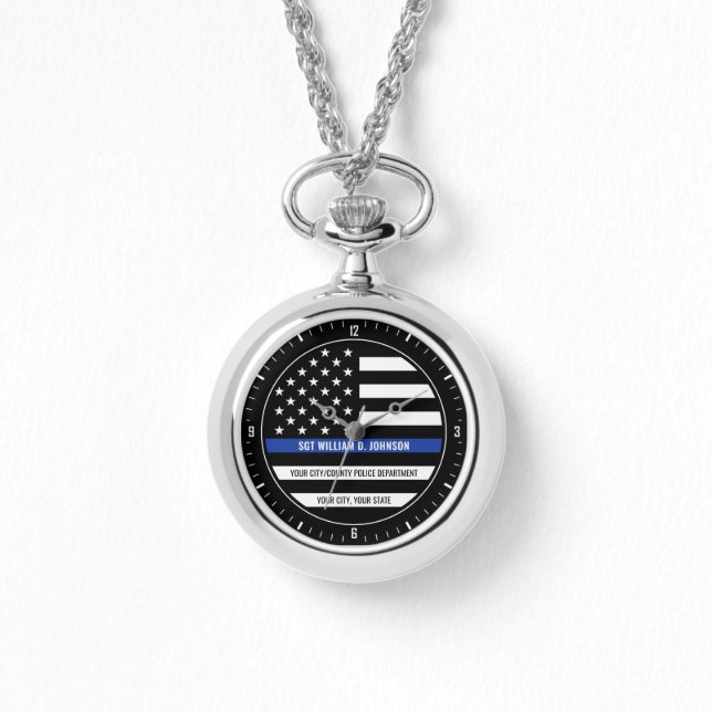 Reloj De Pulsera Oficial de Policía Personalizado NOMBRE Aplicación (Anverso)