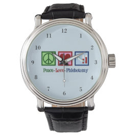 Reloj De Pulsera Oficina de Phlebotomist Peace Love Phlebotomy