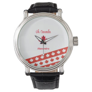 Reloj De Pulsera Oh Canadá   Elegante hoja de arce rojo