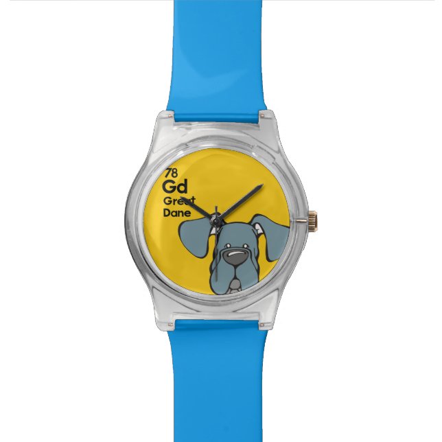Reloj De Pulsera Oídos naturales azules de great dane - la tabla (De cerca)