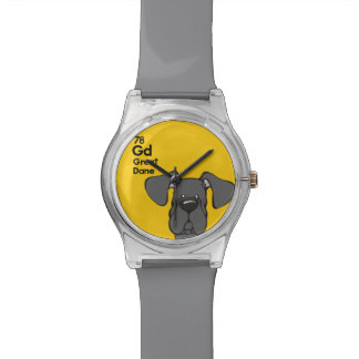 Reloj De Pulsera Oídos naturales negros de great dane - la tabla