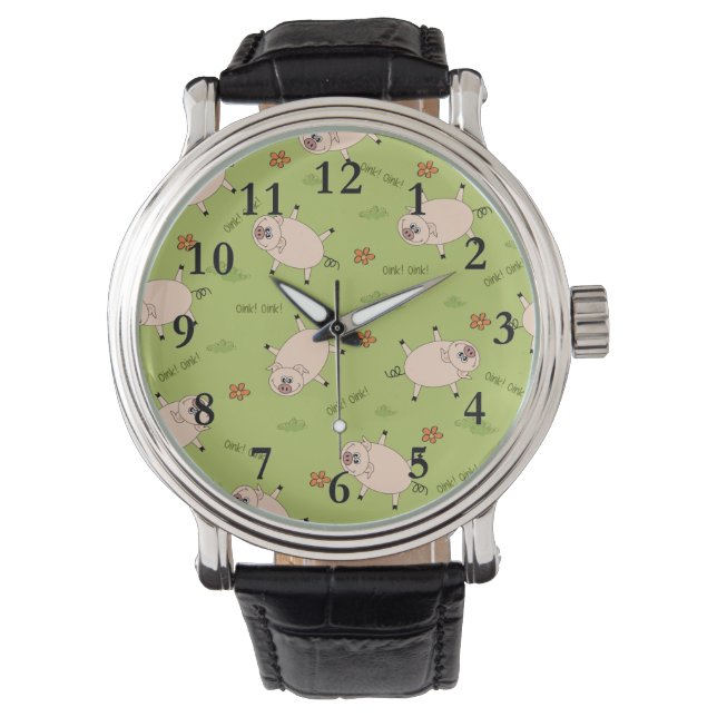 Reloj De Pulsera Oink Oink Piggy Pattern (Anverso)