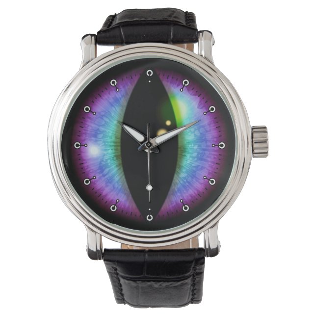 Reloj De Pulsera Ojo de dragones azules y morados (Anverso)