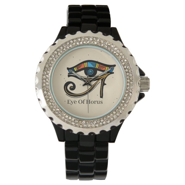 Reloj De Pulsera Ojo de Horus sobre papiro, jeroglíficos egipcios (Anverso)