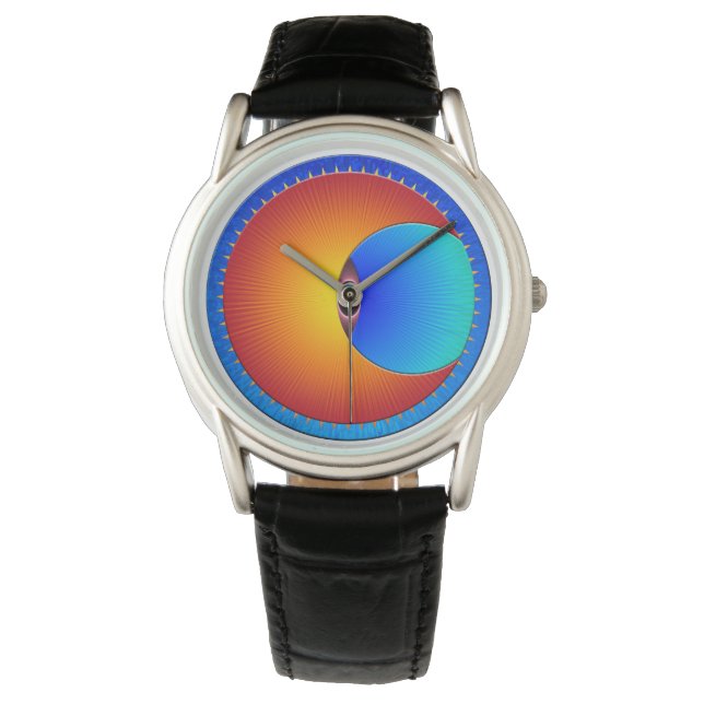 Reloj De Pulsera Ojo De La Vigilancia Del Cuero Protector Del Sol (Anverso)