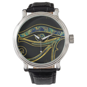 Reloj De Pulsera Ojo egipcio de Horus en hieroglyphics y mármol