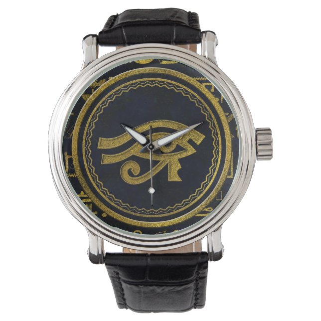Reloj De Pulsera Ojo egipcio de oro de Horus - Wadjet (Anverso)