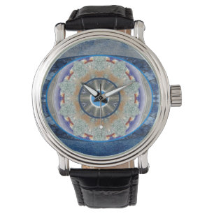 Reloj De Pulsera "Ojo malvado" con correa de cuero de época