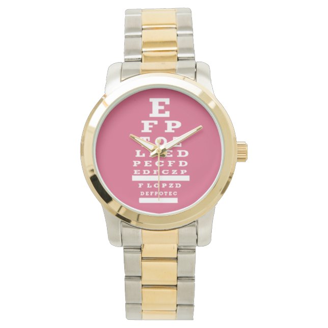 Reloj De Pulsera Ojo optometrista Ver Rosa (Anverso)