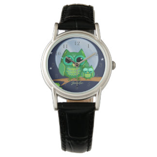 Reloj De Pulsera Ojos recortados en una rama y nombre personalizado