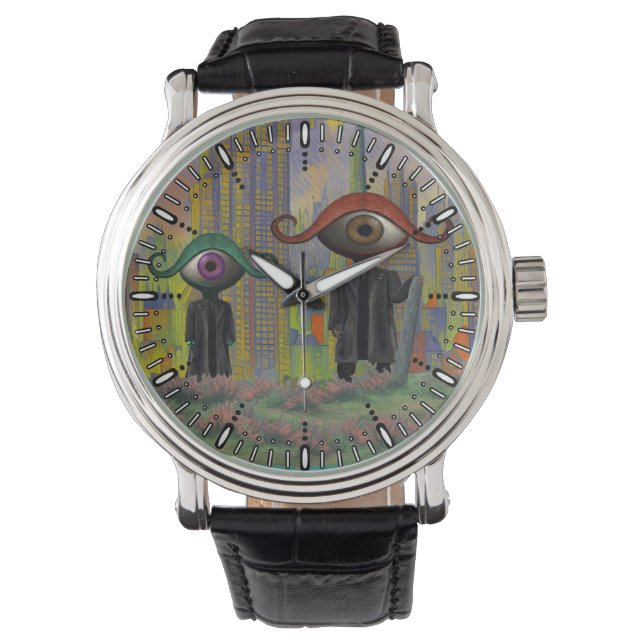 Reloj De Pulsera Ojos saliendo de la ciudad a pie (Anverso)