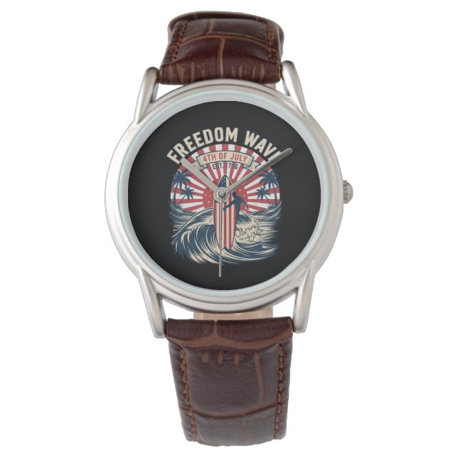 Reloj De Pulsera Ola de la Libertad 4 de Julio (Anverso)