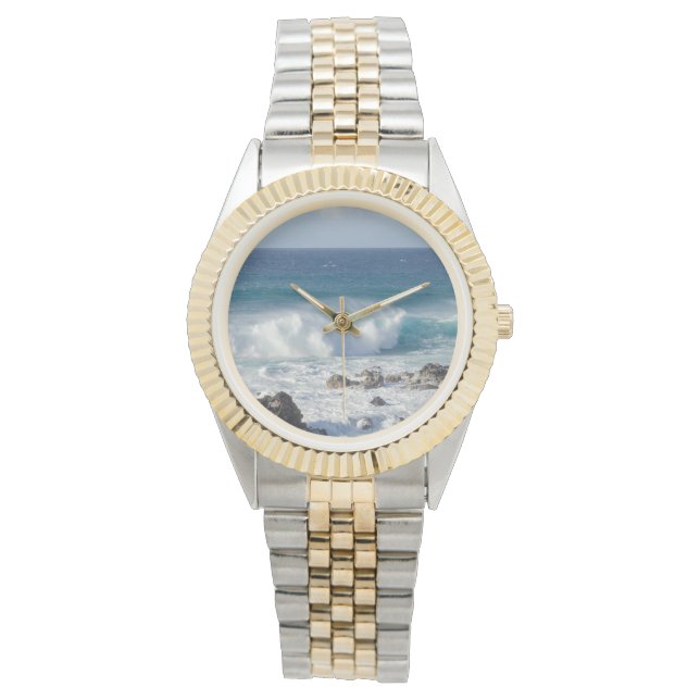 Reloj De Pulsera Ola dramática de la costa de Maui (Anverso)