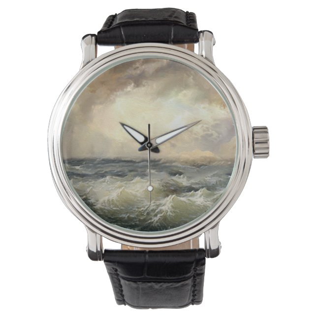 Reloj De Pulsera Olas de tormenta oceánica (Anverso)