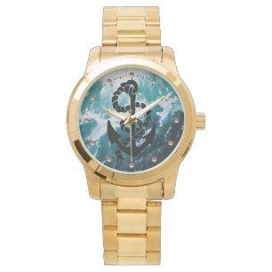 RELOJ DE PULSERA OLAS NÁUTICAS / MARINAS, ANCLAJE Y ROPA