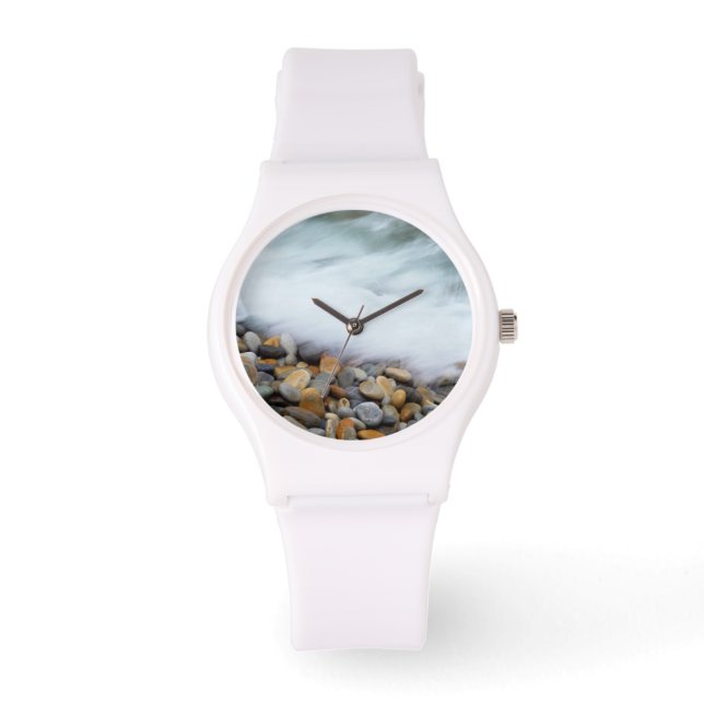 Reloj De Pulsera Olas rompiendo sobre guijarros, Tsitsikamma (Anverso)