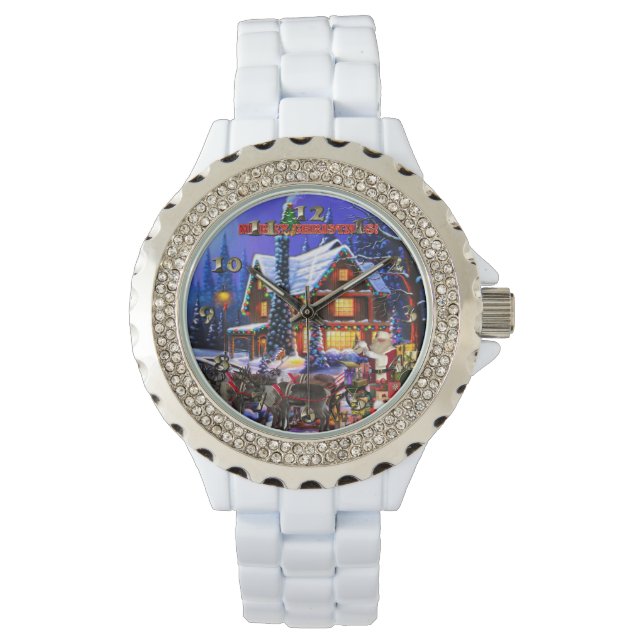 Reloj De Pulsera Old Man Santa Claus and Reindeer (Anverso)