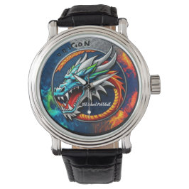 Reloj De Pulsera Old School Pickleball Dragon blue watch