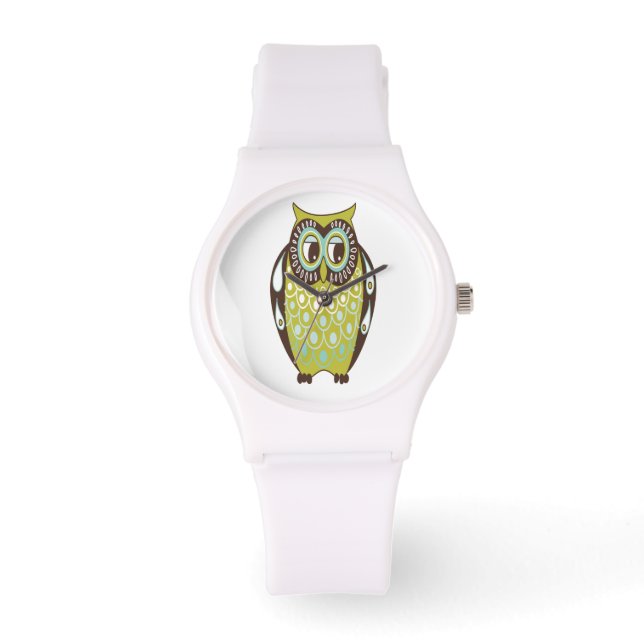 Reloj De Pulsera Olive green Hoot Owl (Anverso)