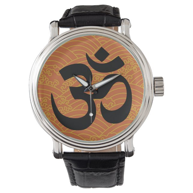 Reloj De Pulsera Om en un mar de olas naranjas (Anverso)