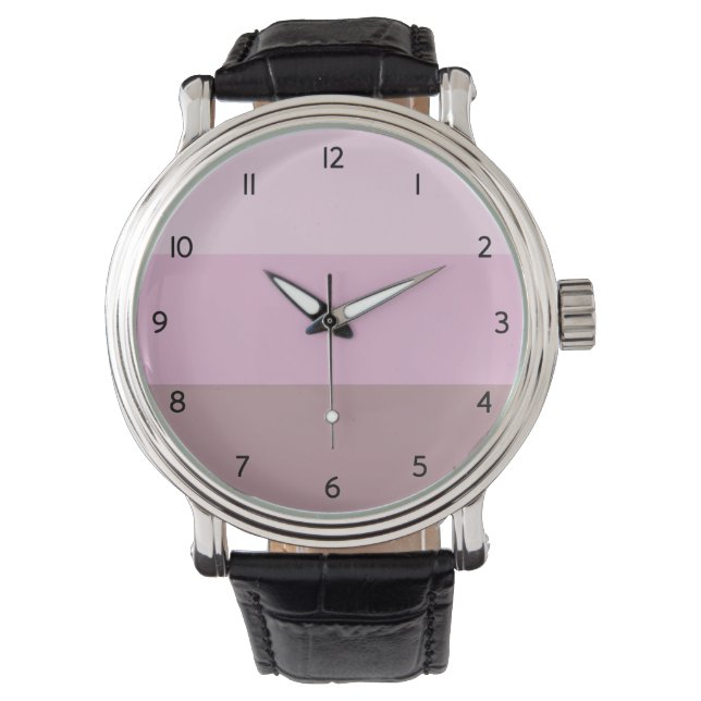 Reloj De Pulsera Ombre rayado rosado púrpura (Anverso)