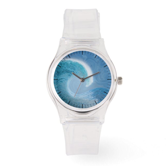 Reloj De Pulsera Onda azul artificial (Anverso)