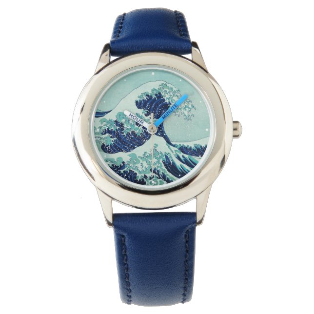 Reloj De Pulsera Ondas azules de Hokusai (Anverso)