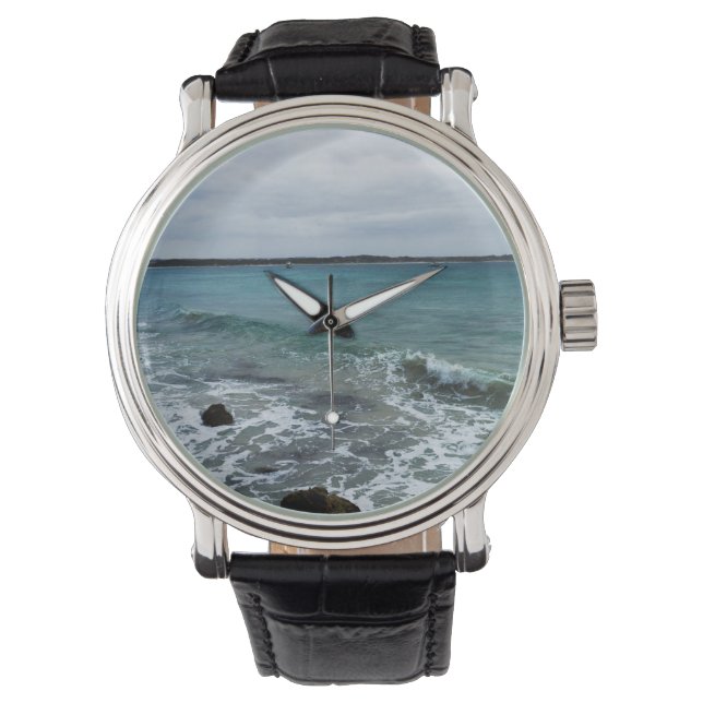 Reloj De Pulsera Ondas En El Océano, (Anverso)