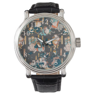 Reloj De Pulsera Ondulaciones ukiyo-e de rana japonesa